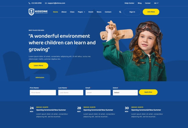 Kidzone - Elementary and Kinderganten Elementor Kit