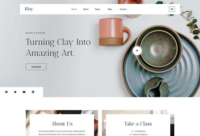Klay - Pottery and Ceramics Studio Elementor Template Kit