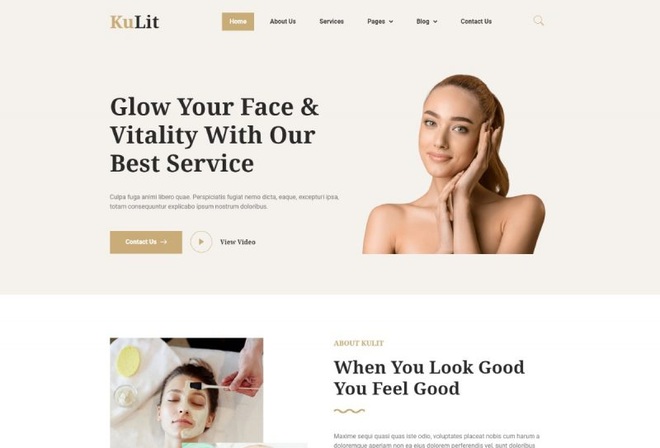 Kulit - Skin Care and Dermatology Elementor Template kit