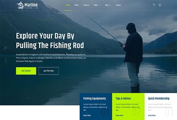 Marline – Fishing & Hunting Club Elementor Template Kit