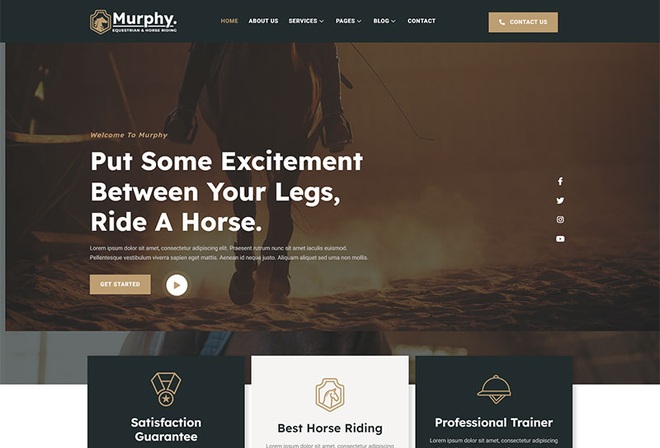 Murphy - Equestrian & Horse Riding Club Elementor Template Kit