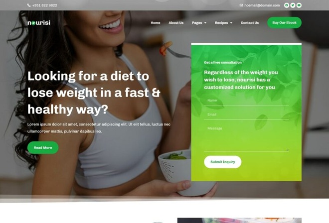 Nourisi - Nutrition Elementor Template Kit