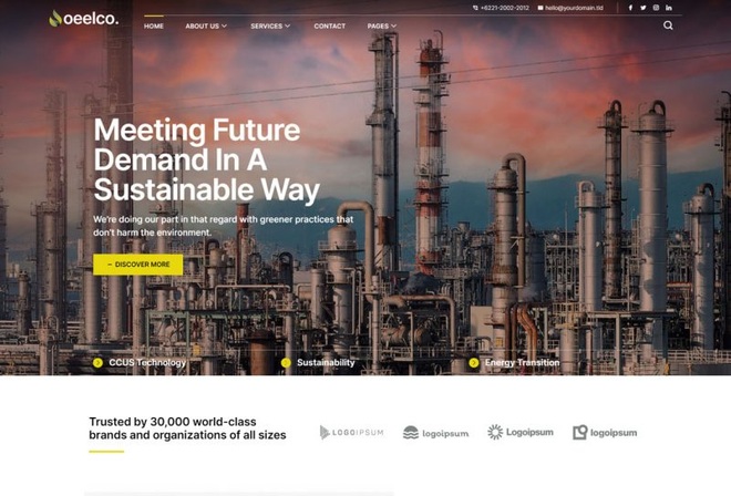 Oeelco - Template Kit for Oil & Gas Industry