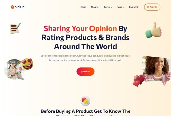 Opiniun - Opinion Surveys Elementor Template Kit