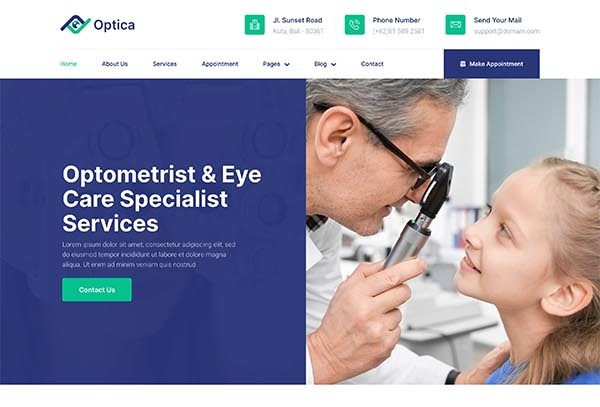 Optica – Optometrist & Eye Care Elementor Template Kit
