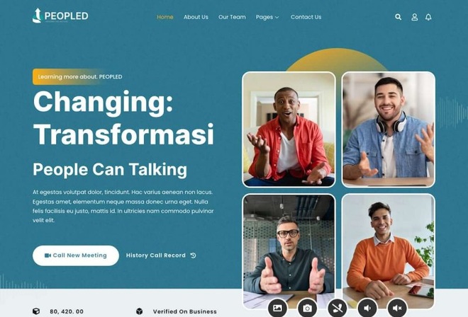 Peopled - Online Meeting Apps Template Kit
