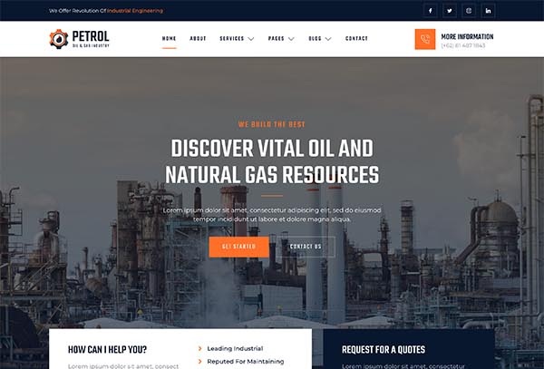 Petrol – Oil & Gas Industry Elementor Template Kit