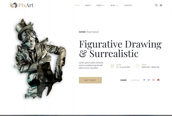 Pixart – Arts & Crafts Exhibition Elementor Template Kit