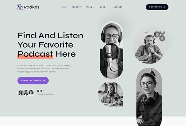 Podkes - Podcast & Audio Streaming Elementor Template Kit
