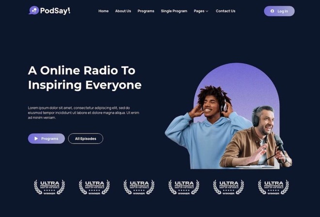 PodSay - Radio & Podcast Station Elementor Template Kit