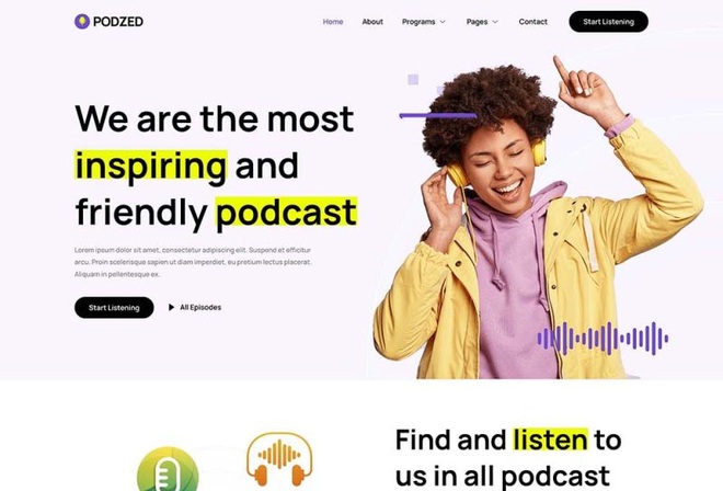 Podzed - Podcaster & Radio Station Elementor Template Kit
