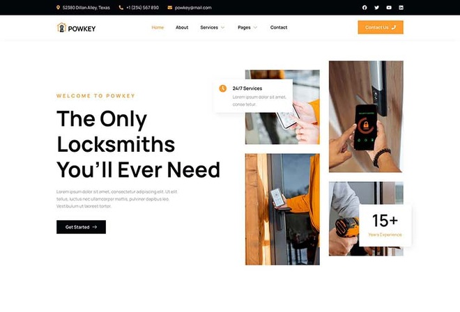 Powkey - Locksmith & Security System Elementor Template Kit