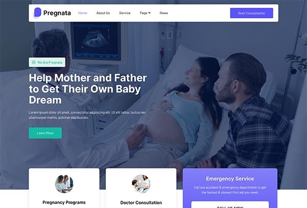 Pregnata – Pregnancy Care & Obstetrician Elementor Template Kit
