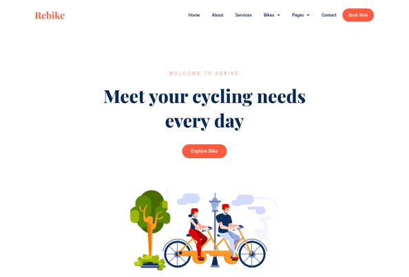 Rebike - Rent Bike Elementor Template Kit