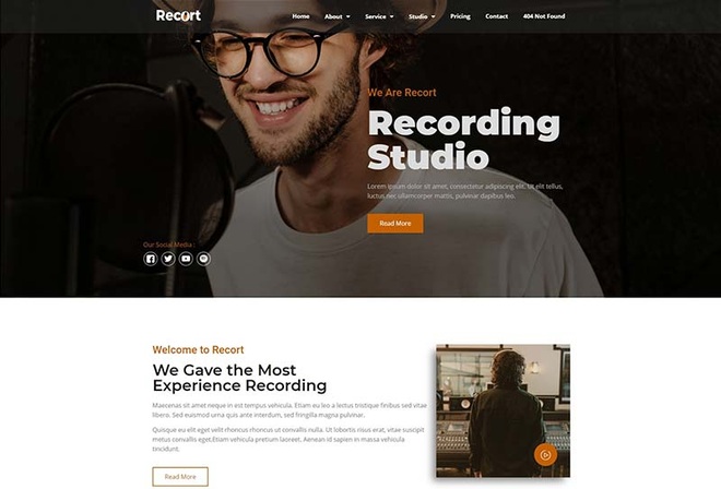 Recort - Recording Studio Elementor Template Kit