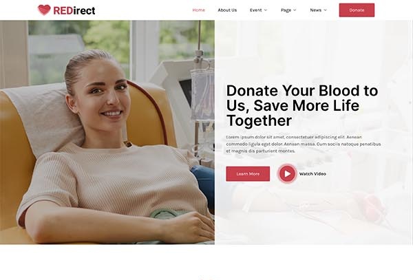 Redirect – Blood Donation Campaign & Activism Elementor Template Kit