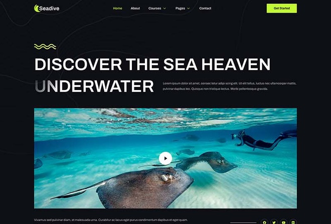 Seadive - Scuba Diving Centre Elementor Template Kit