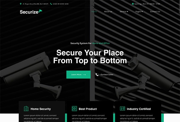 Securize – CCTV & Security Elementor Template Kit