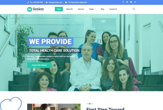 Senion - Senior Care Elementor Template Kit