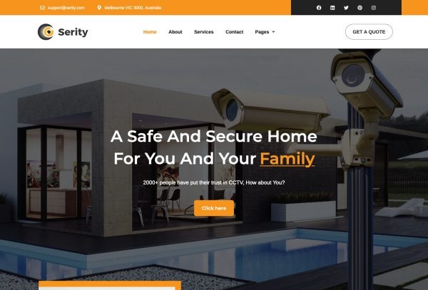 Serity - Surveillance and Security Cameras Elementor Template Kit