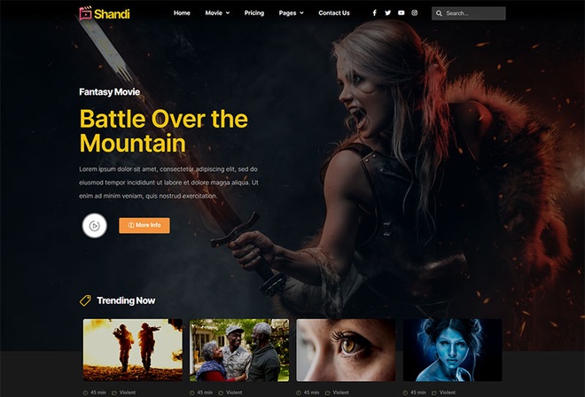 Shandi - Movies & TV Shows Elementor Template Kit