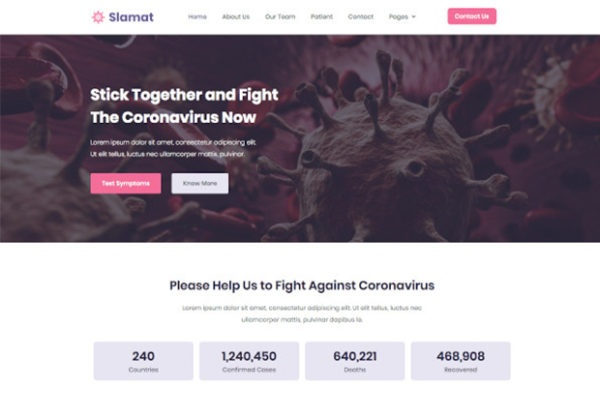 Slamat - Pandemic Awareness Website Template Kit