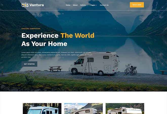 Vantura - Campervan & RV Rental Elementor Template Kit